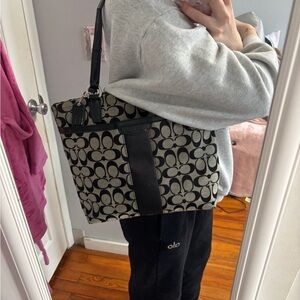 Coach Black and Gray Shoulder Bag